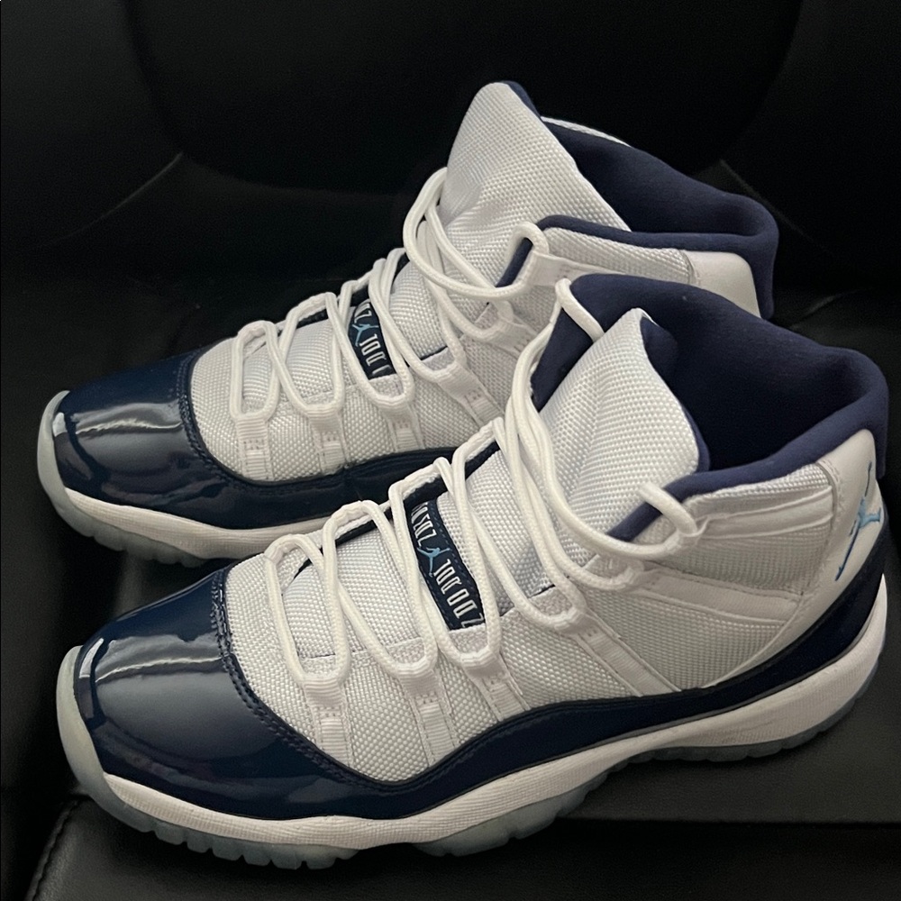 Jordan Kids Navy and White High-Top Sneakers